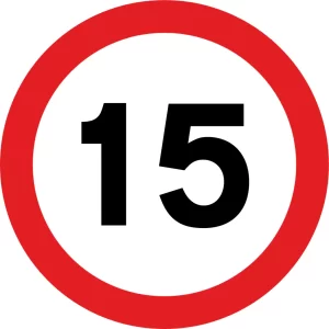 15km Speed Limit road sign (R201-15)