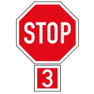 3 Way Stop Sign Retro reflective road sign (R1.30)