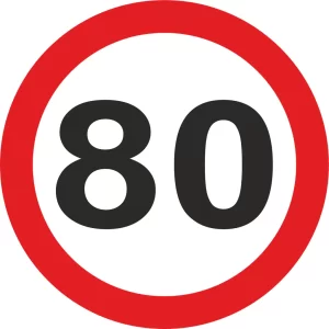 80km Speed Limit road sign (R201-80)