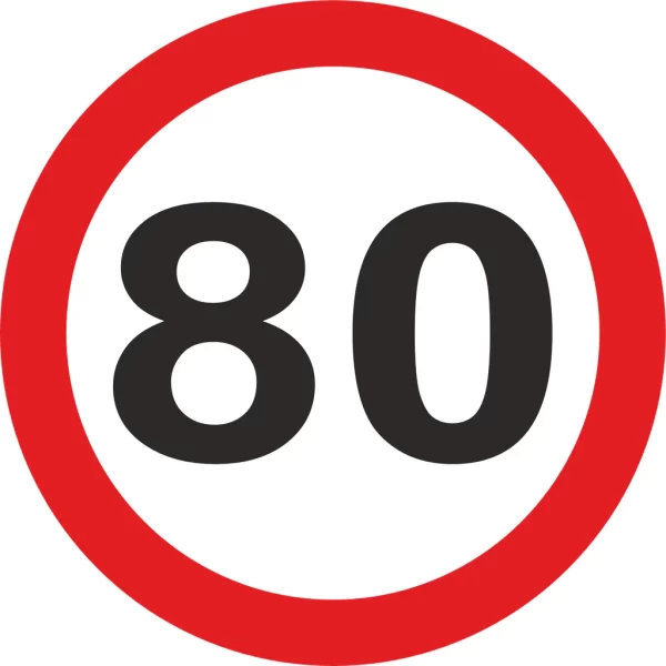 80km Speed Limit road sign (R201-80)