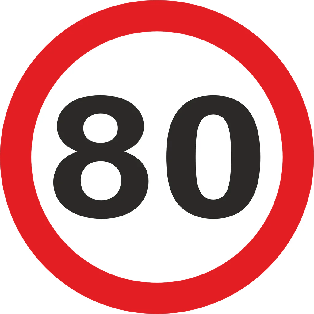80km Speed Limit road sign (R201-80)