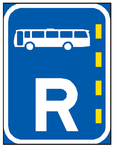 Bus reservation road sign (R301)