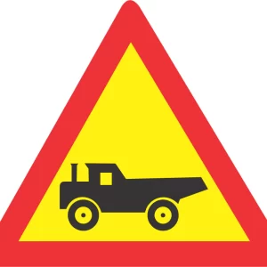 Construction Vehicle Crossing from the right road sign (TW345)