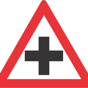 Crossroad road sign (W101)