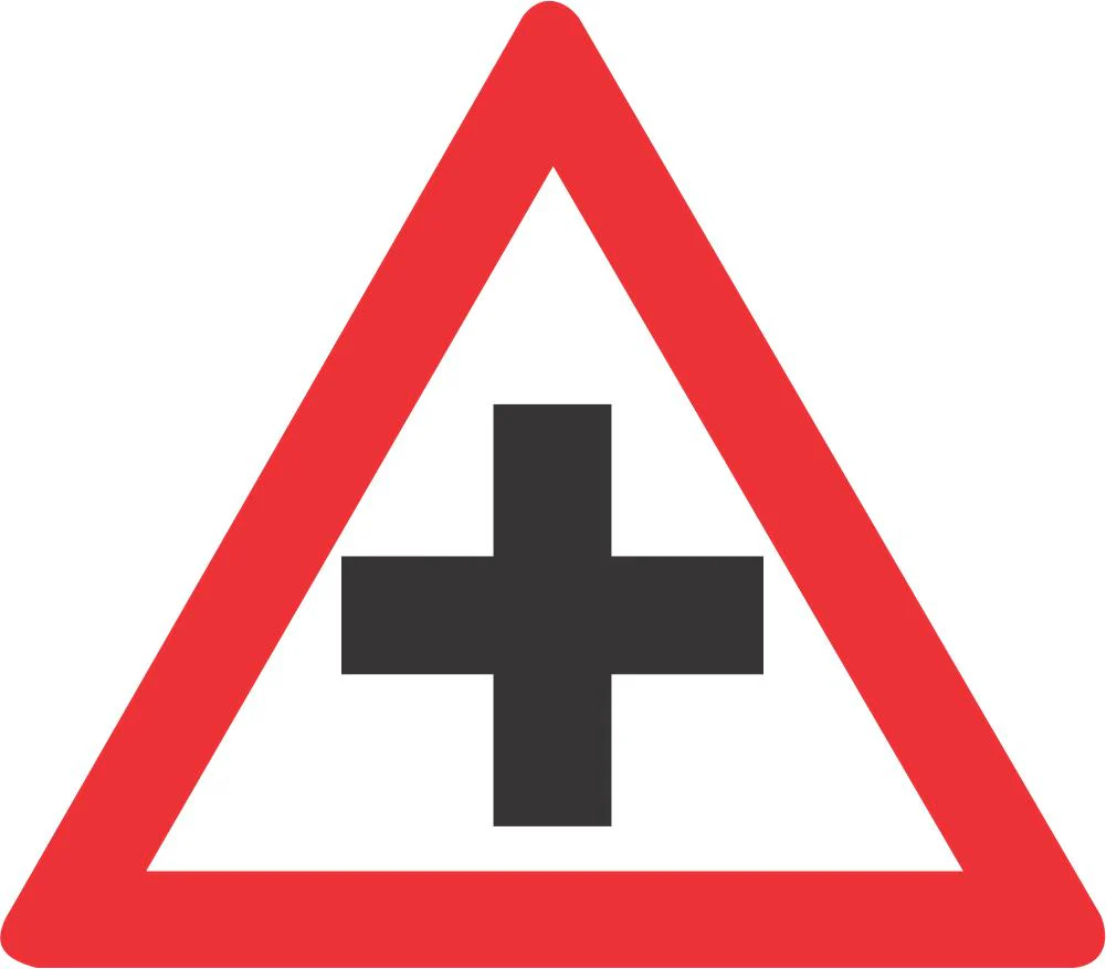 Crossroad road sign (W101)