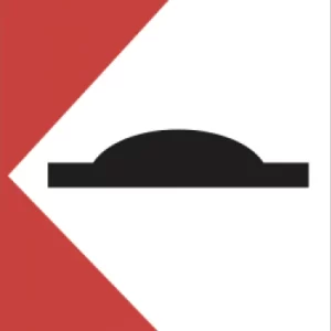 Danger Plate with speed hump left road sign (W417)