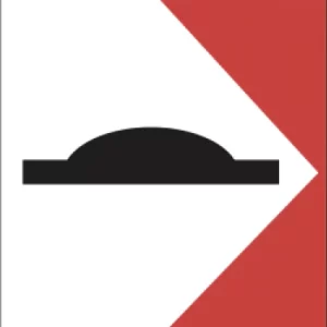 Danger Plate with speed hump right road sign (W416)