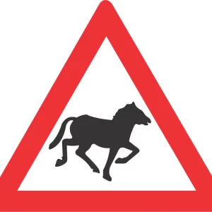 Domestic animals (horses) road sign (W311)