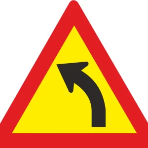 Gentle Curve (Left) Temporary road sign (TW203)