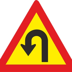 Hairpin Bend (Left) Temporary road sign (TW207)