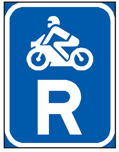 Motorcycle reservation road sign (R307)