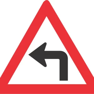 Sharp Curve (Left) road sign (W205)