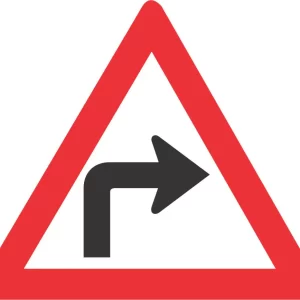 Sharp Curve (Right) road sign (W204)