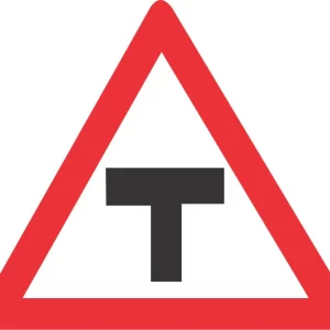 T-Junction road sign (W104)