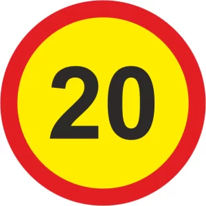 Temporary Speed Limit road sign (TR201) 20