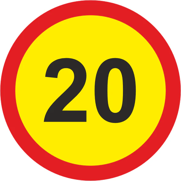 Temporary Speed Limit road sign (TR201) 20