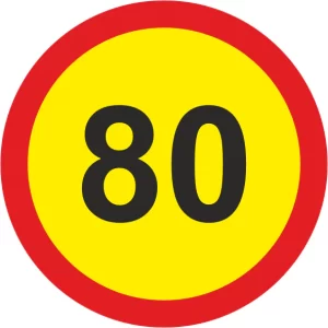 Temporary Speed Limit road sign (TR201) 80