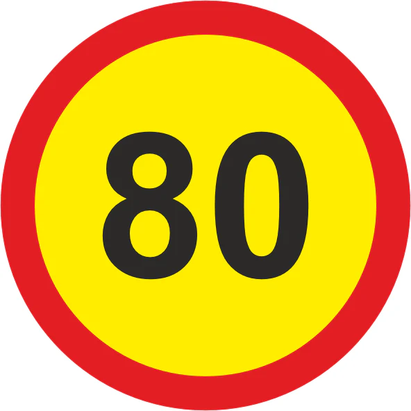 Temporary Speed Limit road sign (TR201) 80