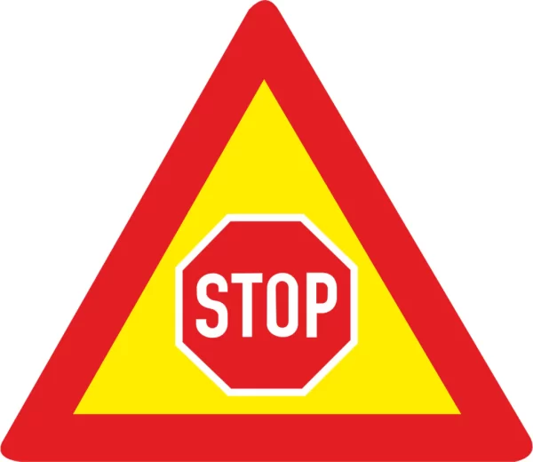 Traffic Control "Stop" Ahead Temporary road sign (TW302)