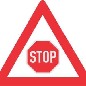 Traffic Control "Stop" Ahead road sign (W302)