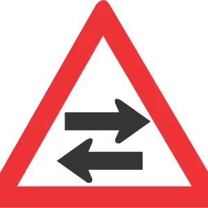 Two-way traffic cross-road road sign (W213)