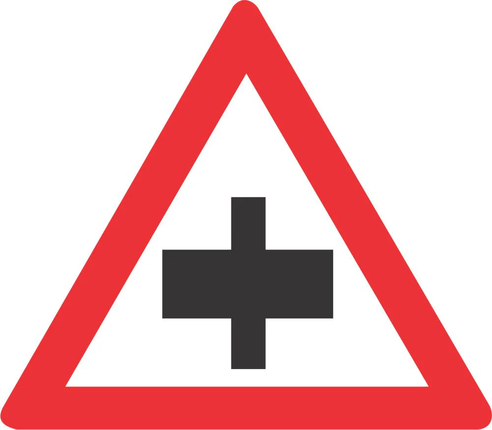 Priority Crossroad on Non-Priority Road road sign (W103) - Image 2