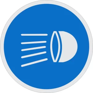 Switch Headlamps On road sign (R133)