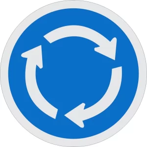 Roundabout road sign (R137)