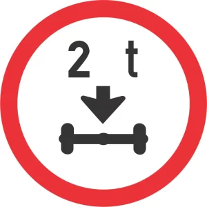 Axle Mass Load Limit retro reflective road sign (R203)