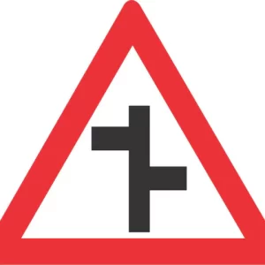 Staggered Junctions (R-L) road sign (W109)