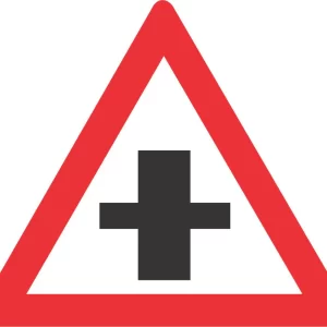 Crossroad on Priority Road road sign (W102)