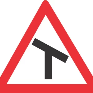 Skew T-Junction (Right) road sign (W105)