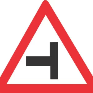 Side-Road Junction (Left) road sign (W107)